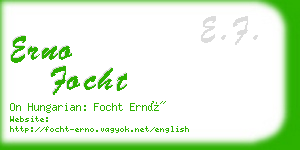 erno focht business card